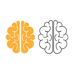 Brain icon. Brain Vector isolated on white background. Flat vector illustration in black. EPS 10