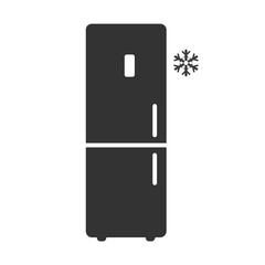 Fridge icon. Fridge Vector isolated on white background. Flat vector illustration in black. EPS 10