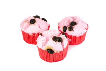 steamed cup cake isolate on white background