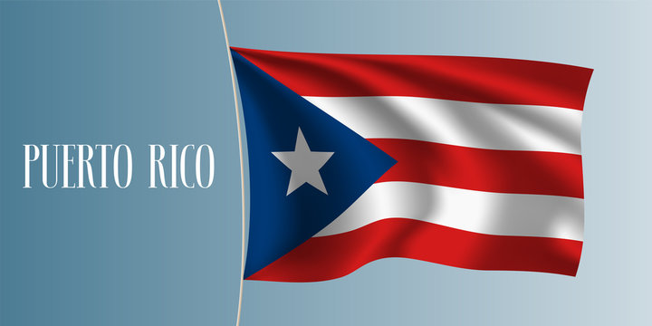 Puerto Rico waving flag vector illustration