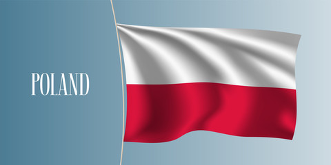 Poland waving flag vector illustration