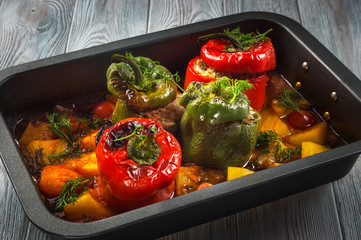 Stuffed peppers with potatoes.