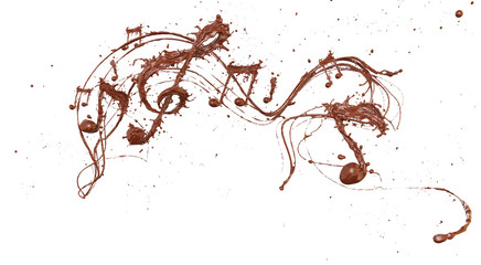 Song of the Chocolates splash with the shape of a melody