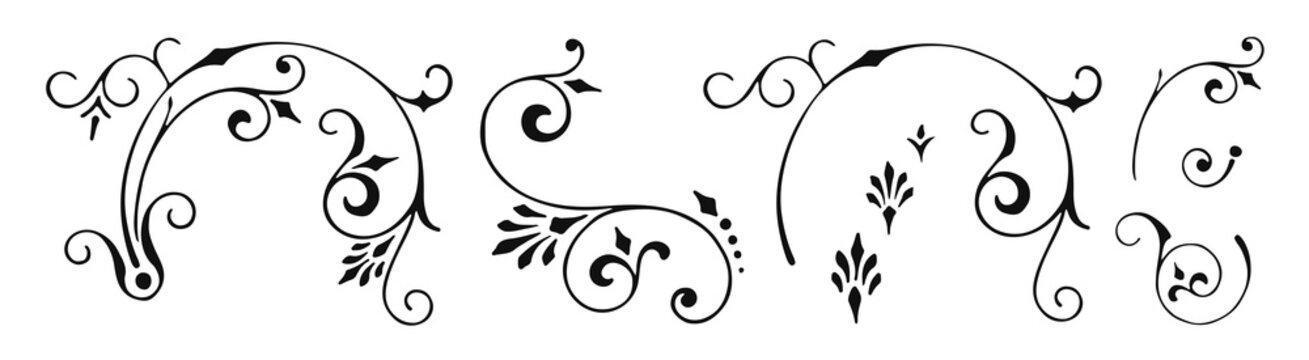 Vintage calligraphic decoration elements set #isolated #vector