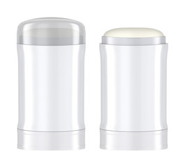 Antiperspirant sticks on white background