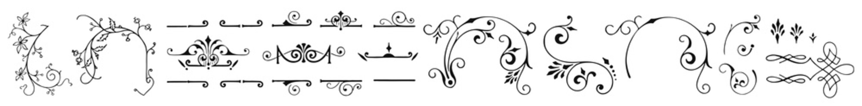 Vintage decoration elements set #isolated #vector