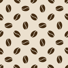Seamless coffee beans vector pattern