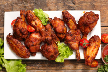 fried chicken legs and wings