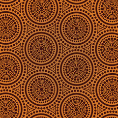 Aboriginal dot art seamless background - Vector illustration 