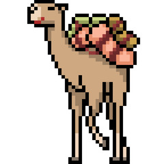 Fototapeta premium vector pixel art animal camel transport