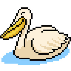 vector pixel art animal pelican