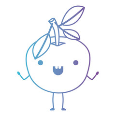 orange fresh and citrus fruit kawaii character vector illustration design