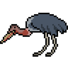 vector pixel art animal stork