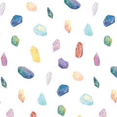 Vector illustration of watercolor crystal pattern on white background. - 193421552