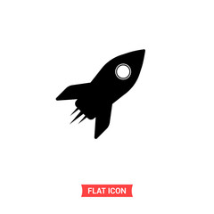 Fototapeta premium Campaign launch vector icon , rocket symbol