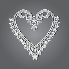 vector heart, vintage heart, heart with lace