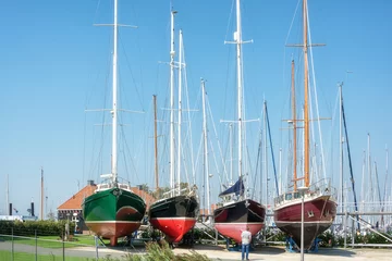 Foto auf Leinwand The marina at the Frisian town of Hindeloopen in the Netherlands © julia700702