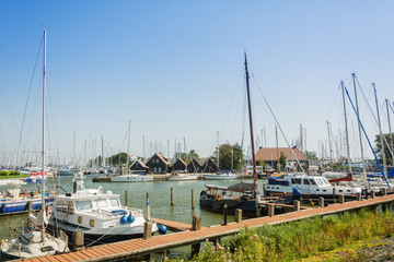 Fototapeta premium The marina at the Frisian town of Hindeloopen in the Netherlands