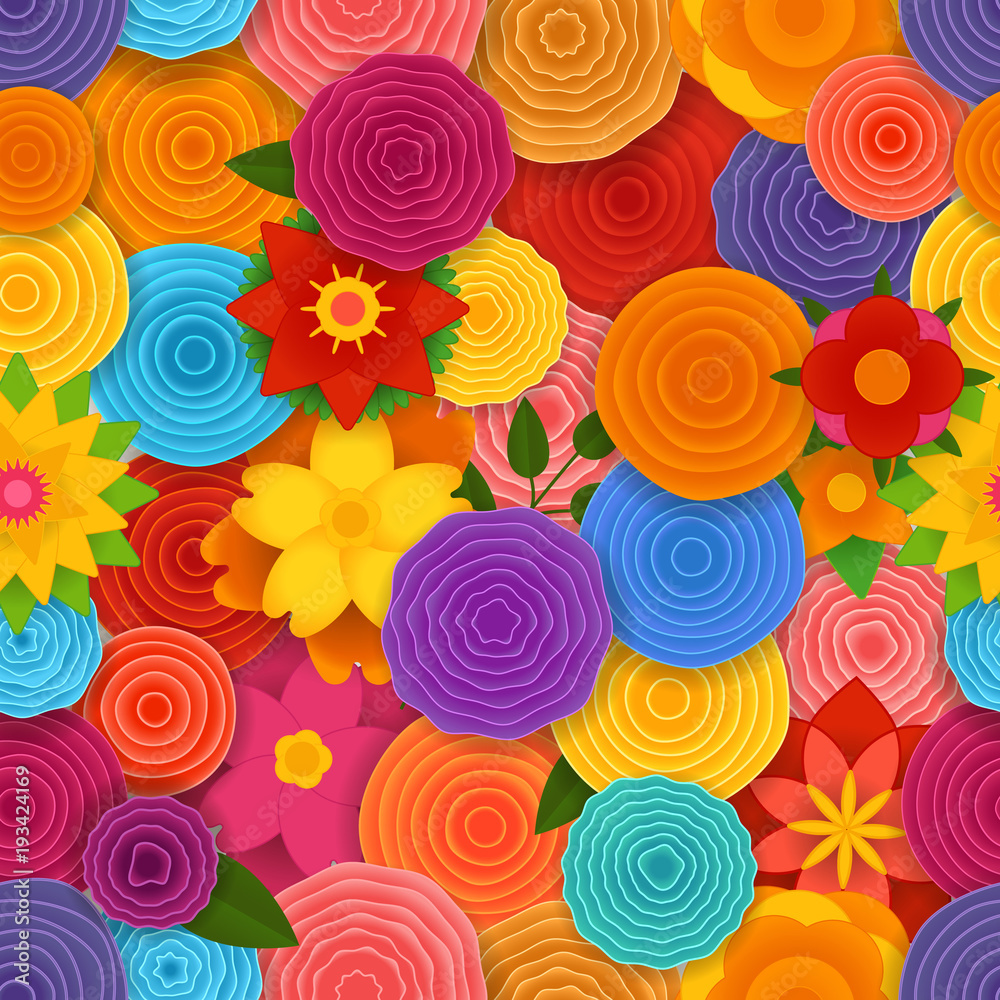 Aufkleber spring floral seamless pattern. vector background