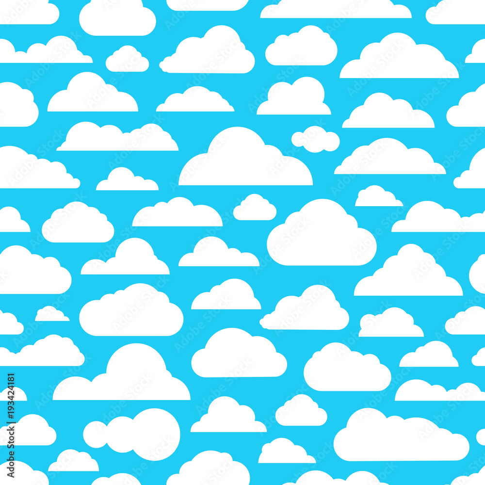Poster different abstract cartoon clous seamless pattern