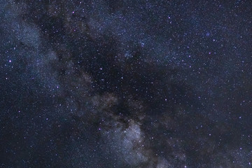 Milky way galaxy with stars and space dust in the universe, Long exposure photograph, with grain.