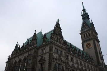 Fototapeta na wymiar Old City Hall on Rathausmarkt in Hamburg. Hamburg, Germany.