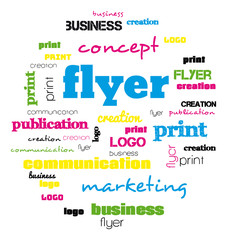 a tag word cloud for flyer and logo design