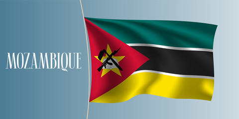 Mozambique waving flag vector illustration