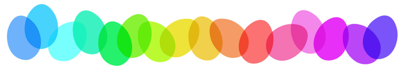 Abstrakter Panorama-Hintergrund-Dekor aus bunten Ostereiern / Vektor, freigestellt