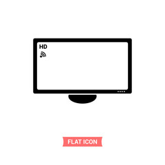 Television vector icon , tv symbol with wireless, flat design.