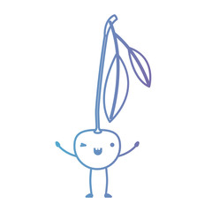 cherries fresh fruit kawaii character vector illustration design