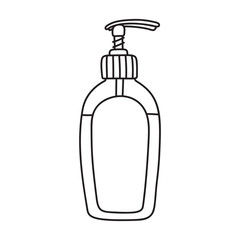 Drawing of liquid soap shower gel dispenser bottle