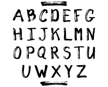 Vector grunge alphabet.