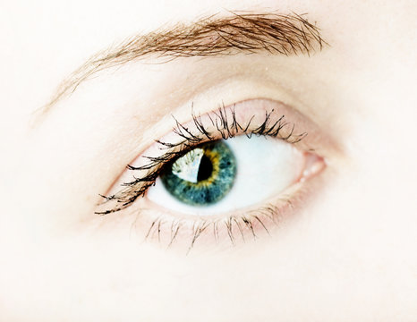 Female eye with long eyelashes