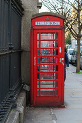 Fototapeta na wymiar Traditional London Red Telephone box