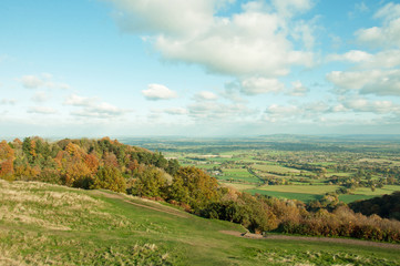 Fototapeta na wymiar Autumn in the Malvern hills of England.