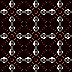 Seamless background southeast Asian retro aboriginal traditional art textile pattern curve check cross frame geometry