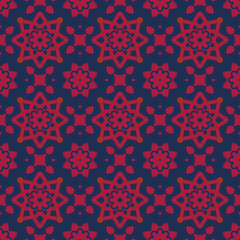 Seamless background southeast Asian retro aboriginal traditional art textile patternstar round cross flower frame