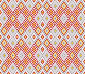 Seamless background southeast Asian retro aboriginal traditional art textile pattern diamond check cross rhomb geometry
