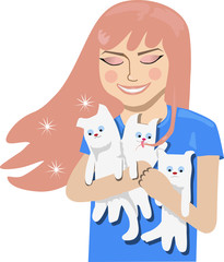 girl and dog on the hug day