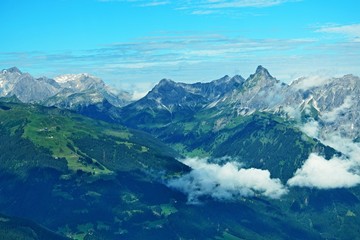 Fototapeta na wymiar Austrian Alps-view on the peak Zimba (2644 m)