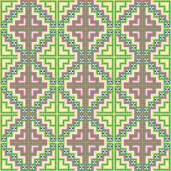 Fototapeta na wymiar Seamless background southeast Asian retro aboriginal traditional art textile pattern mosaic square geometry cross