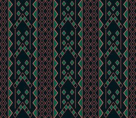 Seamless background southeast Asian retro aboriginal traditional art textile pattern triangle arrow square check geometry cross