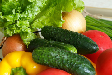 Fresh vegetables background. Natural background of natural raw vegetables.