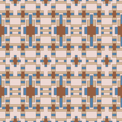 Seamless background southeast Asian retro aboriginal traditional art textile pattern square cross geometry check
