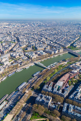 Obraz premium Beautiful panoramic view of Paris from the Eiffel Tower