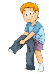 Kid Boy Wearing Jeans Illustration