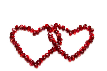 Postcard to the Valentine's Day - bright red garnet heart