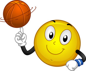 Mascot Smiley Basketball Illustration