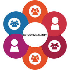 Business infographics. Pie chart with the inscription:network security